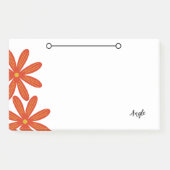 Notities met bloem en naamlabel post-it® notes (Voorkant)