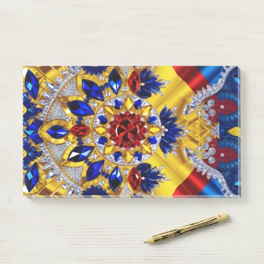 Notities met Roemeense kleuren Post-it® Notes (Op bureau)