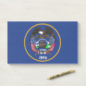Notities met vlag van Utah, Verenigde Staten Post-it® Notes (Op bureau)