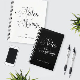 Notities & Musings Elegante kalligrafie Monogram Notitieboek
