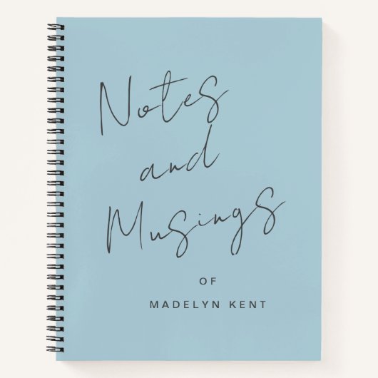 Notities & Musings Modern Script Gepersonaliseerd Notitieboek (Voorkant)