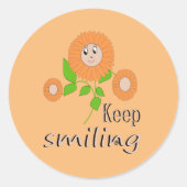 Notities na het glimlachen ronde sticker (Voorkant)