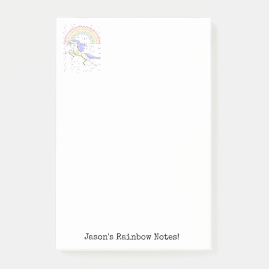 Notities Regenboog Eenhoorn Kleurrijk  Post-it® Notes (Voorkant)