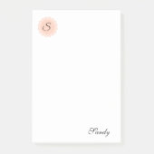 Notities Roze Monogram Post-it® Notes (Voorkant)