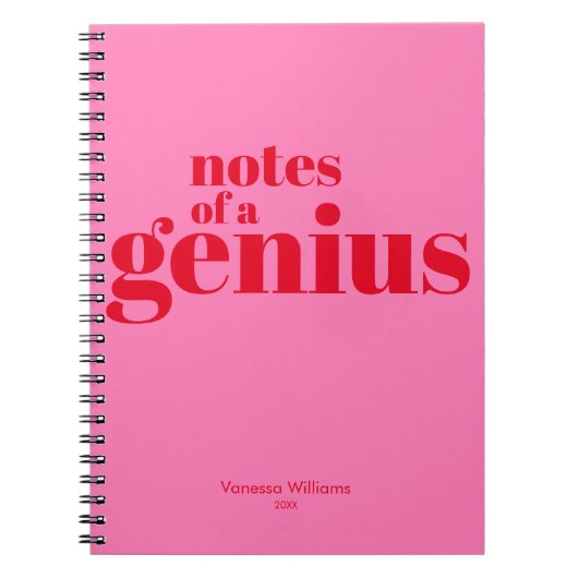 Notities van een Genius Grappig Modern Bold Red - Notitieboek (Voorkant)