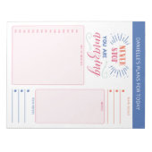 Notities voor dagelijkse plannerdoelstellingen en  notitieblok (Voorkant)