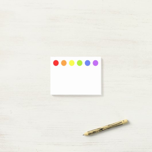 Notities voor regenboogStippen Post-it® Notes (Op bureau)