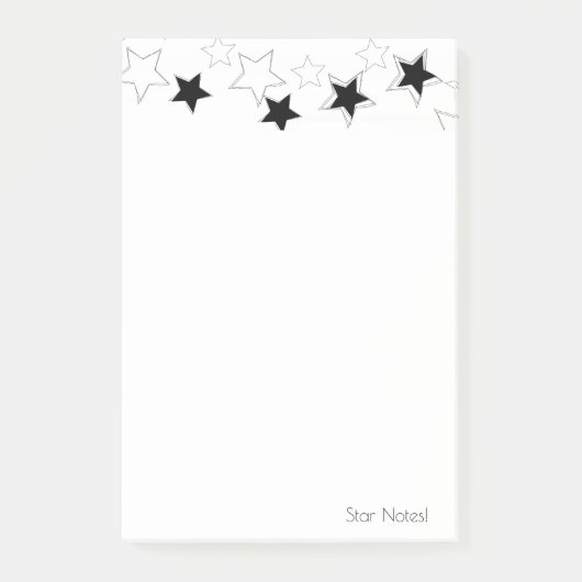 Notities Zwart & Witte Sterren Post-it® Notes (Voorkant)