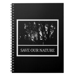Notizbuch in schwarz/weiß - Thema Naturschutz Notitieboek