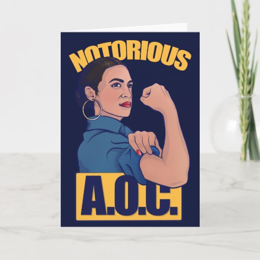 Notorous AOC alexandria ocasio cortez retro rosie Kaart (Voorkant)