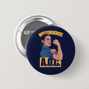 Notorous AOC alexandria ocasio cortez retro rosie Ronde Button 5,7 Cm
