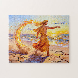 Notos God van de zuidenwind uit de Griekse mytholo Legpuzzel