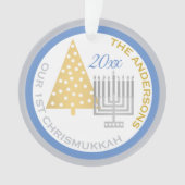 Notre 1ère photo Chrismukkah Menorah Tree Keepsaké (devant)