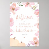 Notre Affiche de bienvenue de Baby shower d'automn (Devant)