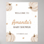 Notre Affiche de bienvenue de Baby shower d'automn (Devant)