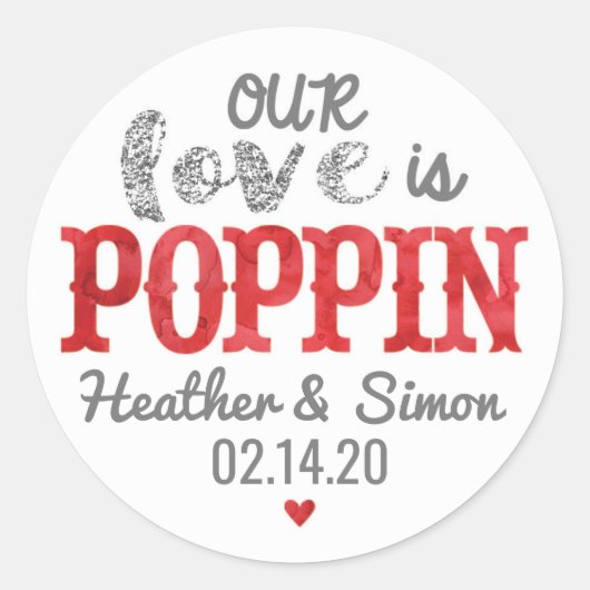 Notre Amour est Poppin - Stickers Mariage (Devant)