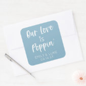 Notre Amour est Poppin' Wedding Favor Sticker Carr (Enveloppe)