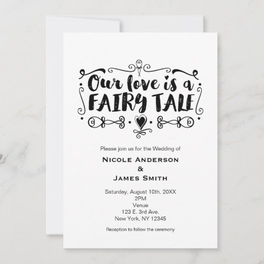 NOTRE AMOUR EST UN CONTE DE FÉES Invitation de mar (Devant)