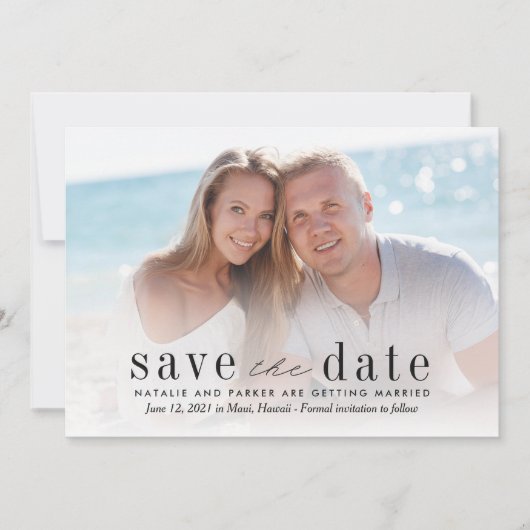 Notre Amour Mariage Photo Enregistrer La Carte Dat (Devant)