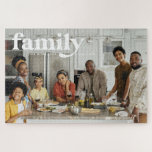 Notre amour | Nom de famille Photo Jigsaw Puzzle<br><div class="desc">Vous cherchez le gardien parfait que vous pouvez profiter en famille entière? Notre puzzle de nom de famille chic est le moyen parfait pour chérir ces souvenirs pour toujours. Elégante "famille" dans la typographie moderne, et votre choix de personnalisation. Une activité parfaite pour faire ensemble. Créez un doux souvenir de...</div>