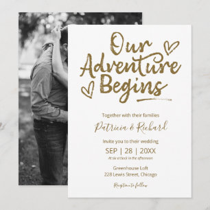 Notre aventure commence Faire-part de mariage rust