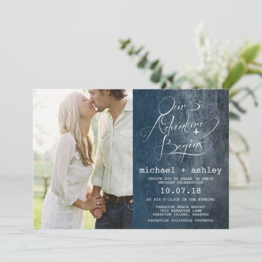 Notre aventure commence le faire-part de mariage (Debout devant)