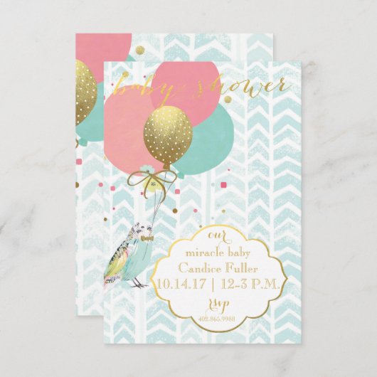 Notre bébé miracle - Invitation à la douche (Devant / Derrière)