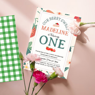 Notre Berry Sweet Birthday Pine Green Invitation