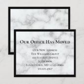 Notre Bureau A Déménagé Faux Marble Faire-part (Devant / Derrière)