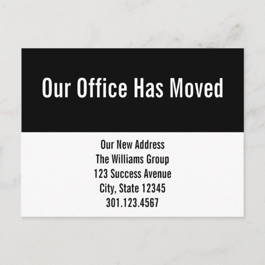 Notre Bureau A Déménagé La Carte Postale Faire-par (Devant)