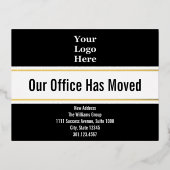 Notre Bureau A Déplacé Black White Gold Carte Post (Recto)