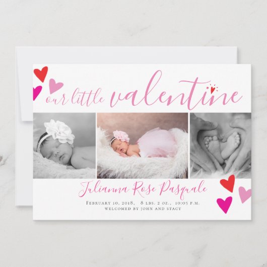 Notre Carte de Faire-part de naissance Coeur Petit (Devant)