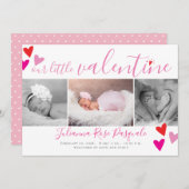 Notre Carte de Faire-part de naissance Coeur Petit (Devant / Derrière)