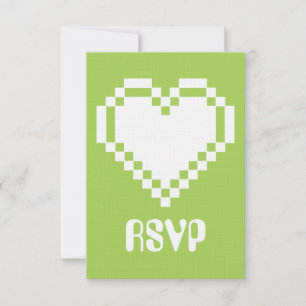 Notre carte de réponse 8-Bit Hearts en péridot