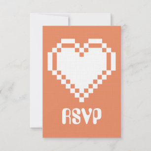 Notre carte de réponse 8-Bit Hearts in Coral