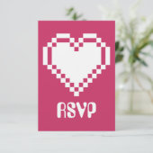 Notre carte de réponse 8-Bit Hearts in Raspberry (Debout devant)