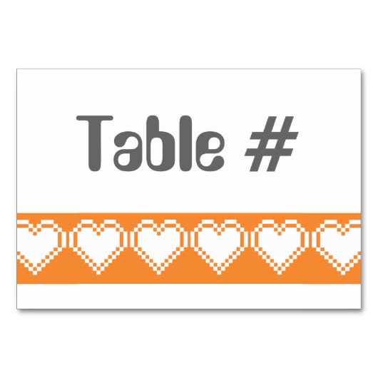 Notre carte de table 8 bits en orange (Devant)