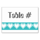 Notre carte de table 8 bits en turquoise (Dos)