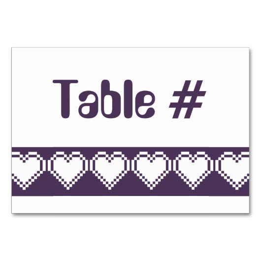 Notre carte de table 8 bits en violet (Devant)