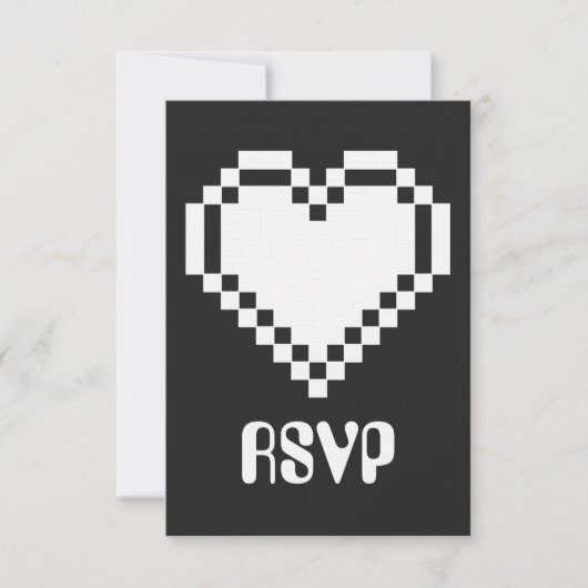 Notre carte RSVP 8 bits en noir (Devant)