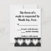 Notre carte RSVP 8 bits en noir (Dos)