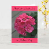 Notre carte spéciale Maman Rose Geranium Mère's Da (Fleur jaune)