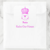 Notre Chien Régit Notre Sticker Carré Maison (Sac)