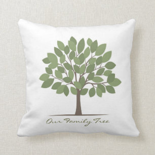 Notre coussin d'arbre généalogique - grand feuille
