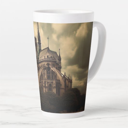 Notre Dame Cathedral Spier, Parijs Frankrijk Latte Mok (Rechterhoek)