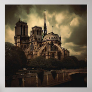 Notre Dame Cathedral Spier, Parijs Frankrijk Poster