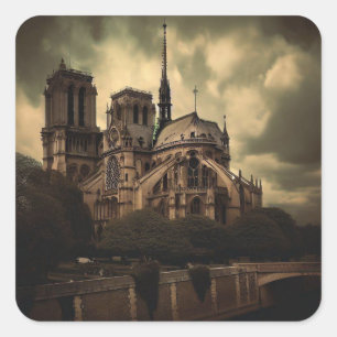 Notre Dame Cathedral Spier, Parijs Frankrijk Vierkante Sticker
