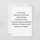 Notre-Dame de Fatima Carte de prière de décennie d (Dos)