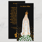 Notre Dame de Fatima chandelles Carte de prière de (Devant / Derrière)
