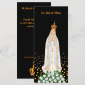 Notre Dame de Fatima chandelles Carte de prière de (Devant / Derrière)